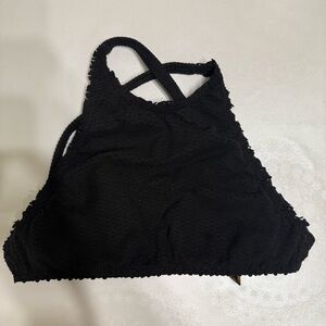 Vix Paula Hermanny Women's swimming Top. Scales Pattern, Black